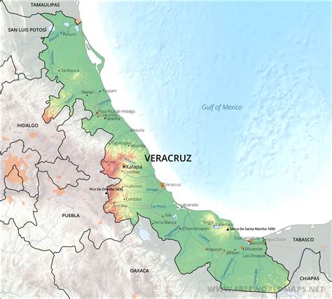 mapa de veracruz mexico